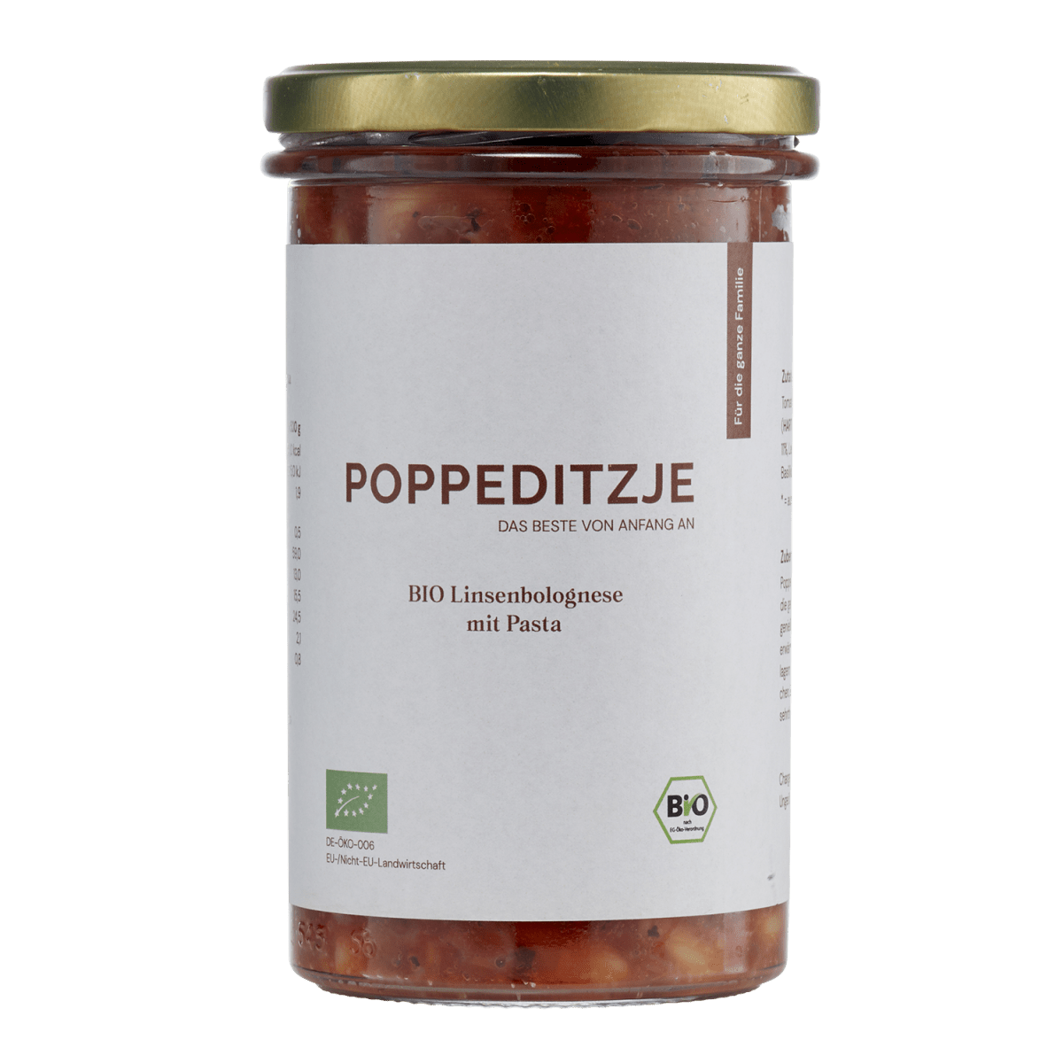 BIO Linsenbolognese mit Pasta - Poppeditzje