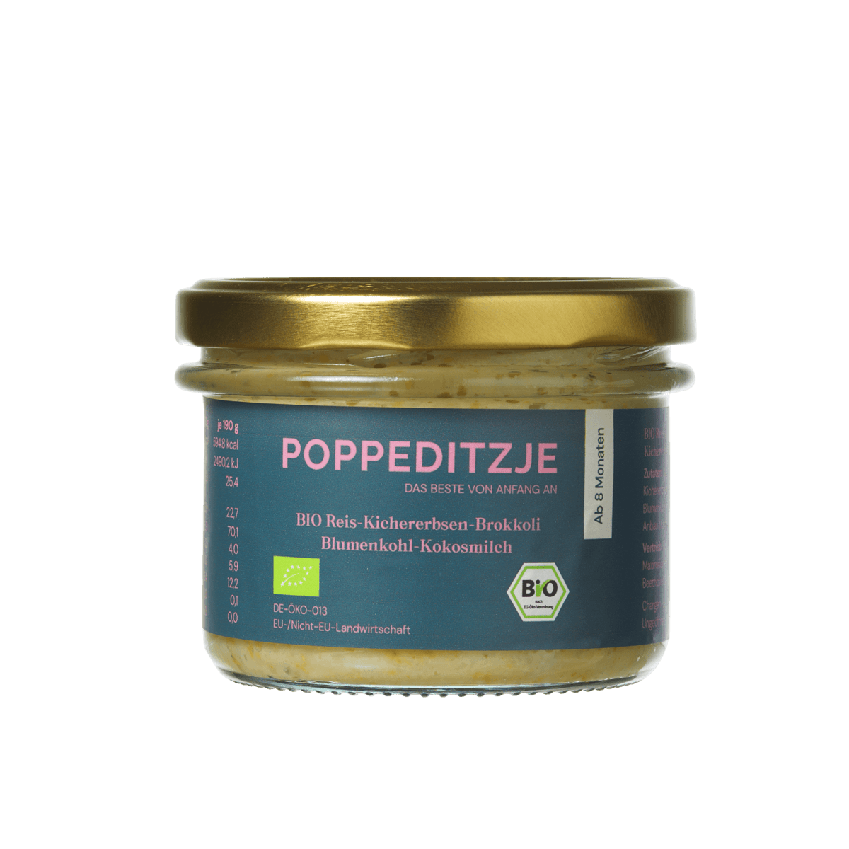 BIO Reis - Kichererbsen - Brokkoli - Blumenkohl - Kokosmilch - Poppeditzje